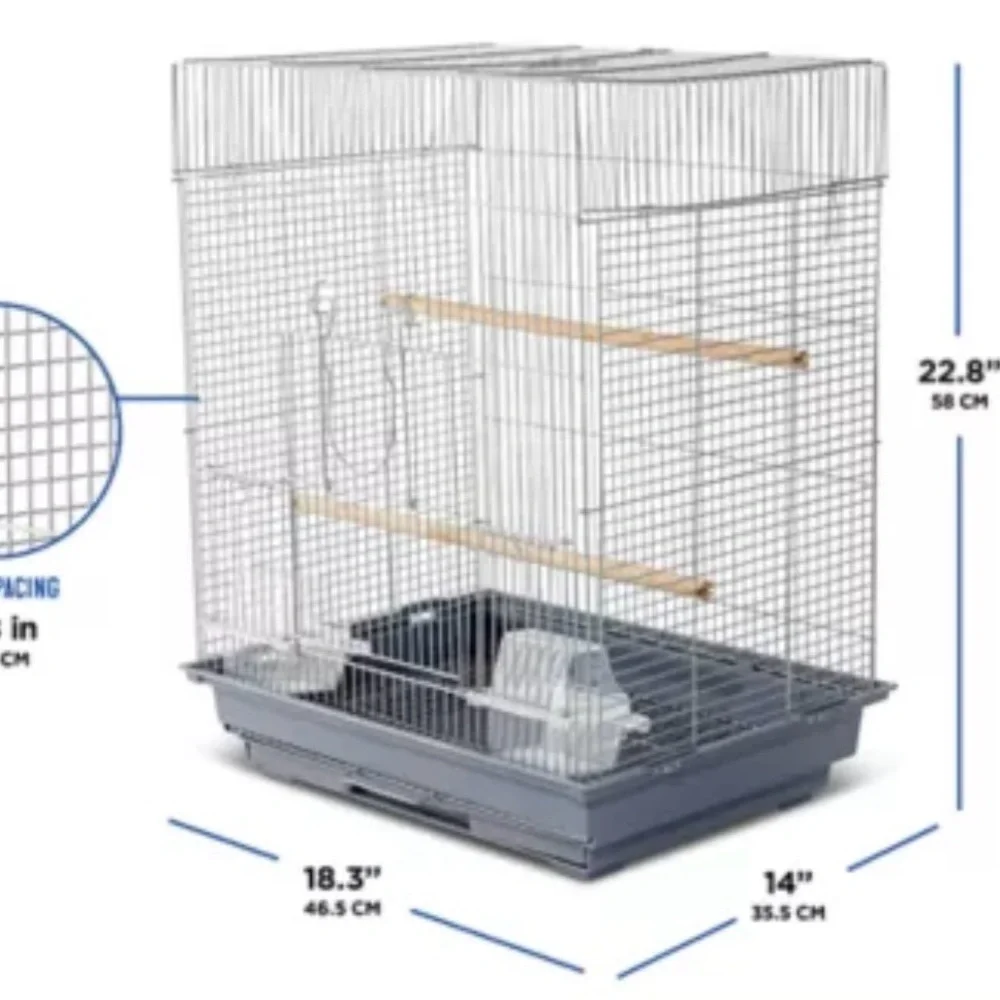 Spacious Gray Bird Cage